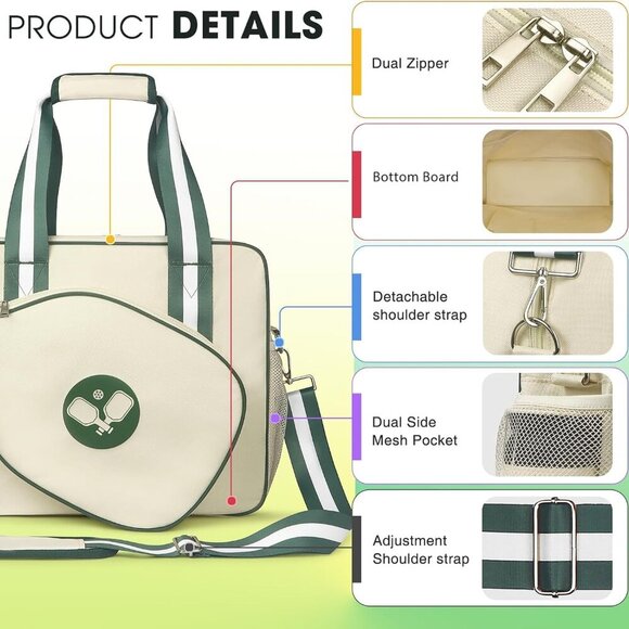 Newluck Pickleball Bag | Paddle & Ball Sports Tote - Picture 5 of 5